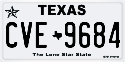 TX license plate CVE9684