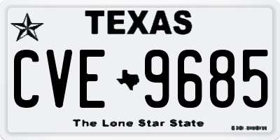 TX license plate CVE9685