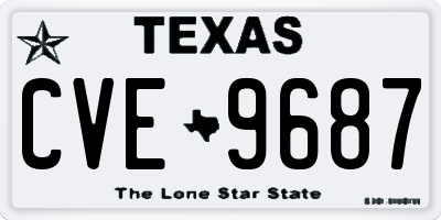 TX license plate CVE9687