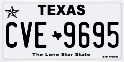 TX license plate CVE9695
