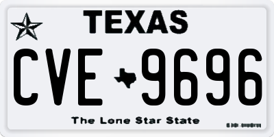 TX license plate CVE9696