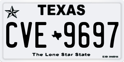 TX license plate CVE9697