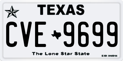 TX license plate CVE9699