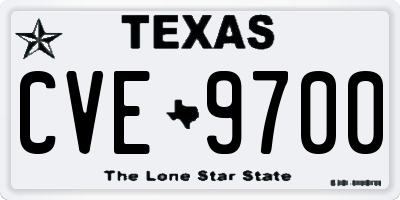 TX license plate CVE9700
