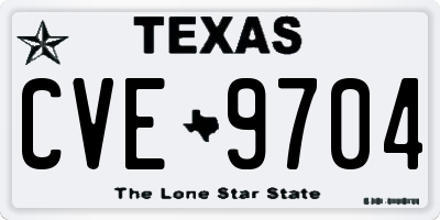 TX license plate CVE9704