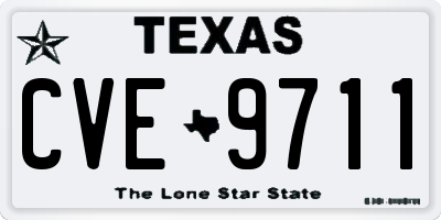 TX license plate CVE9711