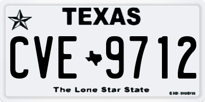 TX license plate CVE9712
