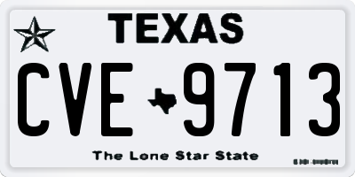 TX license plate CVE9713