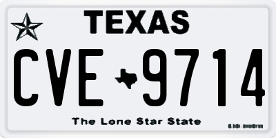 TX license plate CVE9714