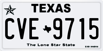 TX license plate CVE9715