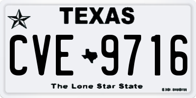 TX license plate CVE9716