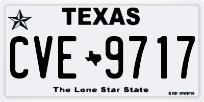TX license plate CVE9717