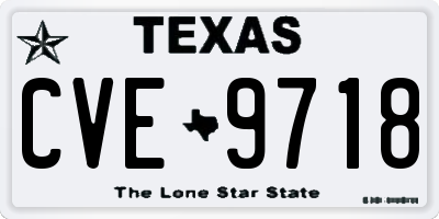TX license plate CVE9718