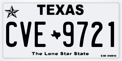 TX license plate CVE9721