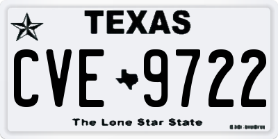 TX license plate CVE9722