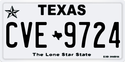 TX license plate CVE9724