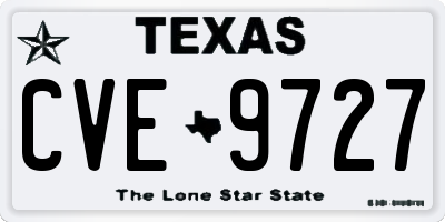 TX license plate CVE9727