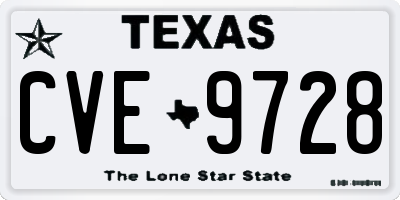TX license plate CVE9728