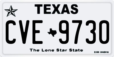 TX license plate CVE9730