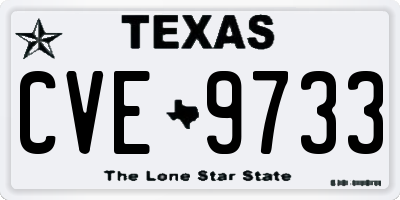 TX license plate CVE9733