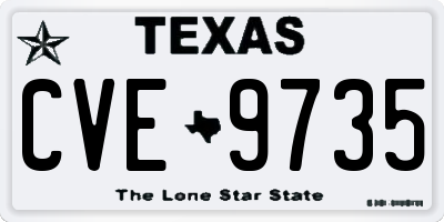 TX license plate CVE9735
