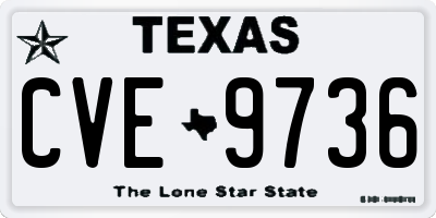 TX license plate CVE9736