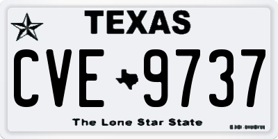 TX license plate CVE9737