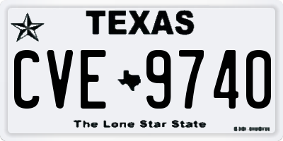TX license plate CVE9740