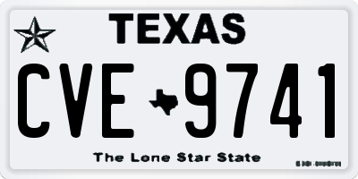 TX license plate CVE9741