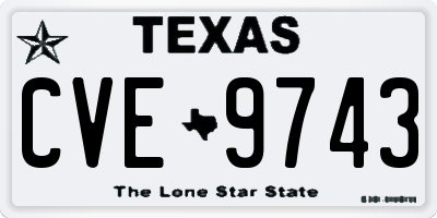 TX license plate CVE9743