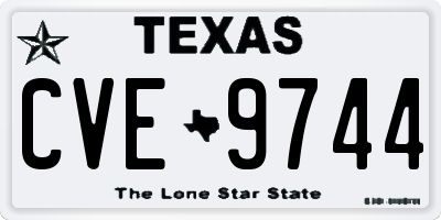 TX license plate CVE9744