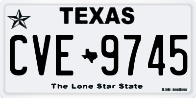 TX license plate CVE9745