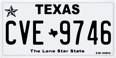 TX license plate CVE9746