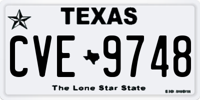 TX license plate CVE9748
