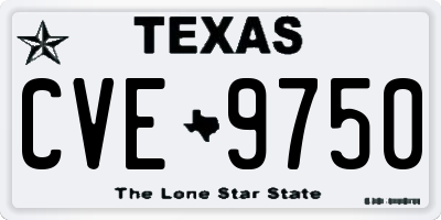 TX license plate CVE9750