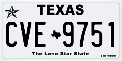TX license plate CVE9751