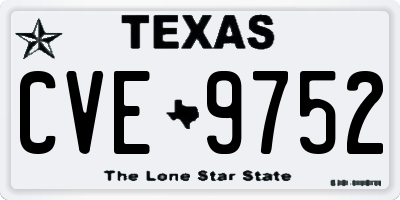 TX license plate CVE9752