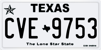 TX license plate CVE9753