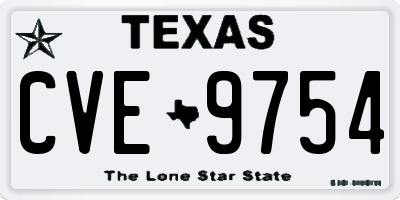 TX license plate CVE9754