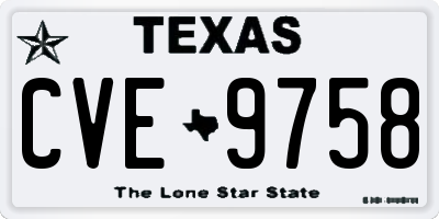 TX license plate CVE9758