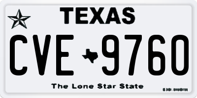 TX license plate CVE9760