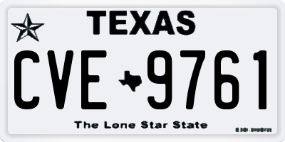 TX license plate CVE9761