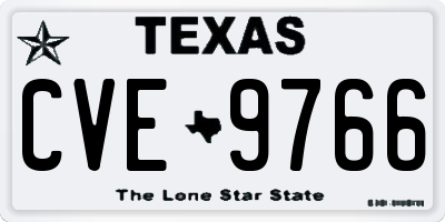 TX license plate CVE9766