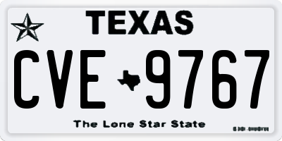 TX license plate CVE9767