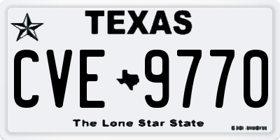 TX license plate CVE9770