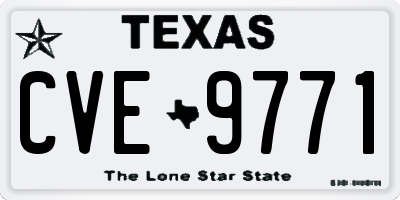 TX license plate CVE9771