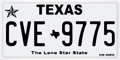 TX license plate CVE9775