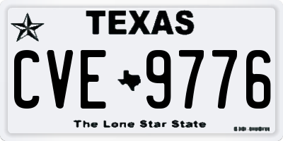 TX license plate CVE9776