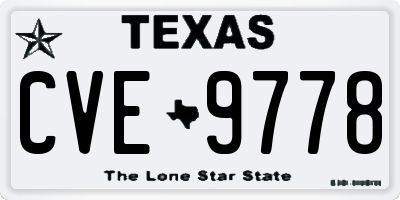 TX license plate CVE9778