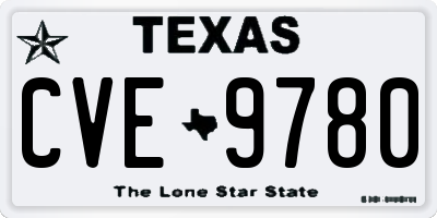 TX license plate CVE9780